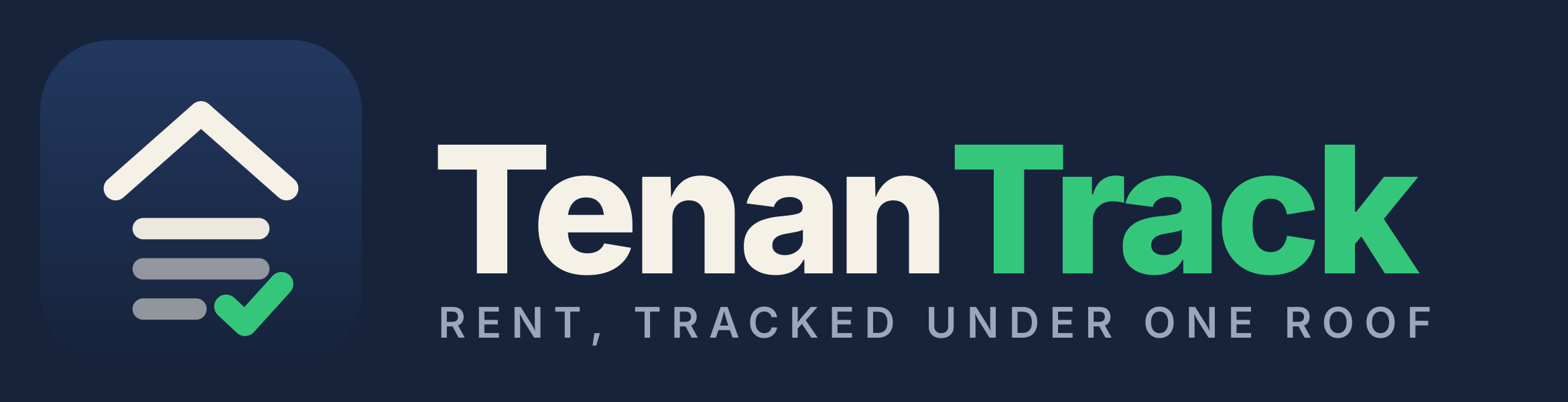 TenanTrack — rent, tracked under one roof